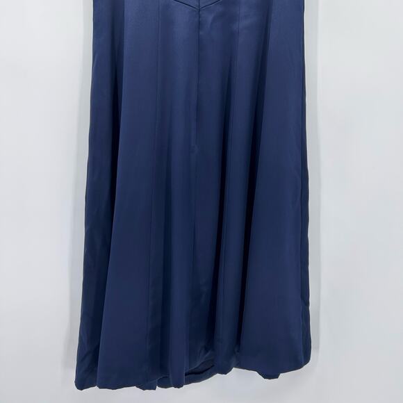 Brooks Brothers 100% Silk Navy Midi Dress Classic A-Line Cocktail Womens Size 6 - Picture 9 of 9